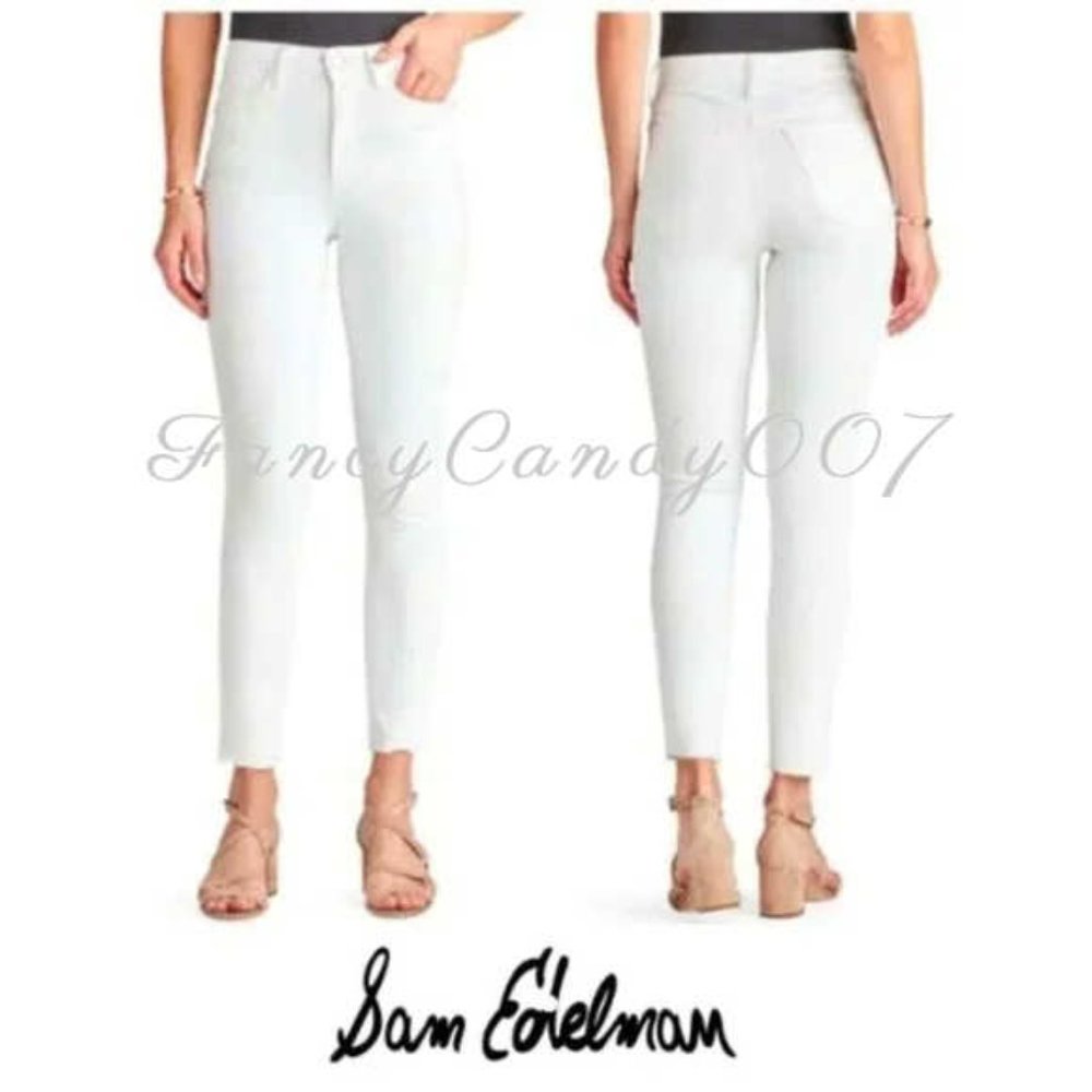 Sam Edelman White Stiletto Ankle Jean Size 32/14 White - Picture 7 of 7